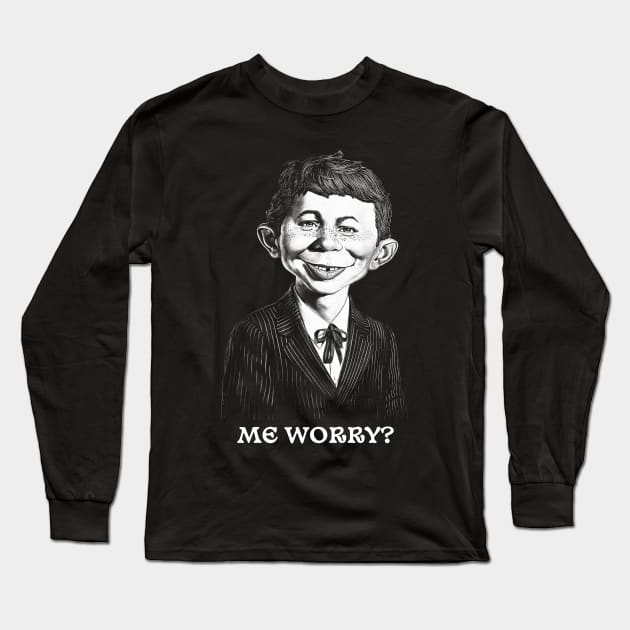 Me Worry? Alfred E. Neuman Long Sleeve T-Shirt by tykler